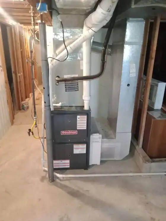 Indoor furnace and ductwork